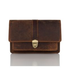 Saszetka skórzana do ręki PAOLO PERUZZI T-21-HBR brązowa vintage. Brązowe saszetki i nerki męskie Paolo Peruzzi, ze skóry, do ręki. Za 159.99 zł.