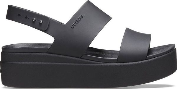 Crocs Sandały sportowe damskie Brooklyn Low Wedge czarne 41-42. Czarne sandały damskie Crocs, bez wzorów, bez obcasa, bez zapięcia. Za 202.00 zł.