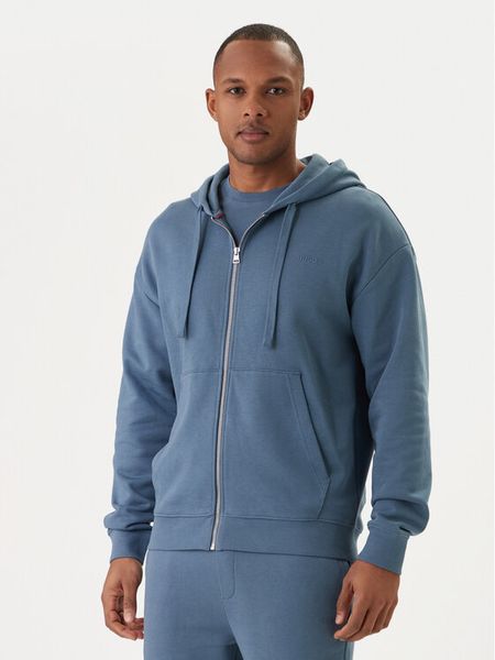 HUGO Bluza Dapozip 50548651 Niebieski Relaxed Fit. Niebieskie bluzy męskie Hugo, m, bez wzorów, z bawełny, bez ramiączek, bez kaptura. Za 485.99 zł.