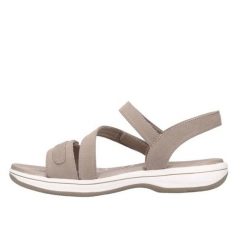 Sandały SKECHERS BAYSHORE Brązowy. Brązowe sandały damskie Skechers, bez wzorów, z syntetyku, bez obcasa, bez zapięcia. Za 236.99 zł.
