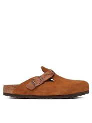 Birkenstock Klapki Boston Braided 1026713 Brązowy. Brązowe klapki damskie Birkenstock, bez wzorów, ze skóry, bez obcasa, bez zapięcia. Za 579.99 zł.