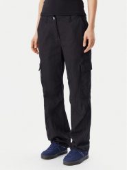Tommy Jeans Spodnie materiałowe DW0DW20350 Czarny Relaxed Fit. Czarne spodnie materiałowe damskie Tommy Jeans, bez wzorów, z jeansu. Za 259.99 zł.