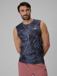 4F Koszulka treningowa regular szybkoschnąca męska - czarna L. Czarne t-shirty męskie 4F, l, bez wzorów, z materiału, bez kołnierzyka, bez ramiączek. Za 99.99 zł.