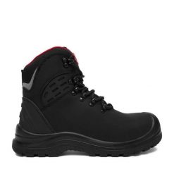 Trzewiki Hunter. Czarne botki damskie Hunter, bez wzorów, bez obcasa, na płaskiej podeszwie, bez zapięcia. Za 279.99 zł.