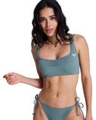 Stanik bikini typu bralette dla Kobiety SOLID ESSENTIALS Zielony. Zielone stroje kąpielowe damskie Roxy, m, bez wzorów, z elastanu. Za 149.99 zł.