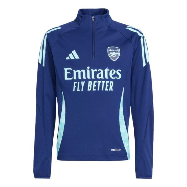 Bluza Arsenal Tiro 24 Training. Niebieskie bluzy damskie Adidas, bez wzorów, z materiału, sportowe, bez ramiączek, bez kaptura. W wyprzedaży za 230.60 zł.