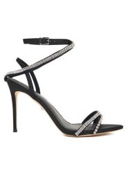 Marciano Guess Sandały 5BGZ49 7424A Czarny. Czarne sandały damskie Marciano Guess, z aplikacjami, ze skóry, bez obcasa, na szpilce, bez zapięcia. Za 879.99 zł.