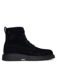 Calvin Klein Trzewiki Combat Ess Lace Up Zip Boot Su YM0YM01371 Czarny. Czarne botki męskie Calvin Klein, bez wzorów, ze skóry, bez obcasa, bez zapięcia. Za 559.99 zł.