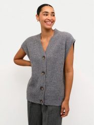 Kaffe Kardigan Nellia 10508966 Szary Regular Fit. Szare kardigany damskie Kaffe, s, bez wzorów, z syntetyku, bez kołnierzyka. Za 199.99 zł.