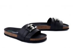 DR. BRINKMANN 700559-01 schwarz, klapki damskie. Czarne klapki damskie Dr. Brinkmann, na lato, bez wzorów, bez obcasa, bez zapięcia. Za 219.90 zł.