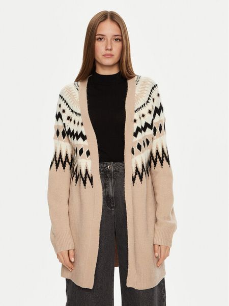 Brave Soul Kardigan LKC-555FAROEA Beżowy Regular Fit. Brązowe kardigany damskie Brave Soul, s, bez wzorów, z syntetyku, bez kołnierzyka. Za 109.99 zł.