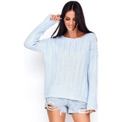 Klasyczny sweter z splotem ns62. Brązowe swetry nierozpinane damskie Nunu, bez wzorów, klasyczne, bez kołnierzyka, bez ramiączek. Za 129.00 zł.