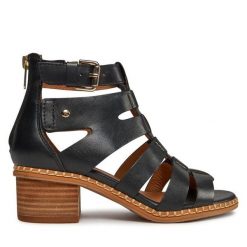 Sandały Pikolinos. Czarne sandały damskie Pikolinos, bez wzorów, bez obcasa, na słupku, bez zapięcia. Za 639.99 zł.