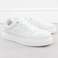 Półbuty sportowe męskie sneakersy białe Big Star RR174571. Białe buty sportowe męskie BIG STAR, bez wzorów, ze skóry ekologicznej, bez zapięcia. Za 103.50 zł.