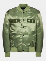Mercer Amsterdam Kurtka bomber Unisex The Varsity MEAP233003 Zielony Classic Fit. Zielone kurtki męskie Mercer Amsterdam, l, bez wzorów, z syntetyku, bez kaptura. Za 849.99 zł.