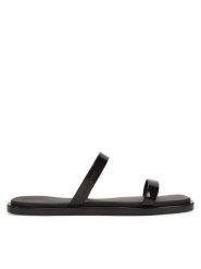 Calvin Klein Klapki Jelly HW0HW02417 Czarny. Czarne klapki damskie Calvin Klein, bez wzorów, ze skóry, bez obcasa, bez zapięcia. Za 149.99 zł.