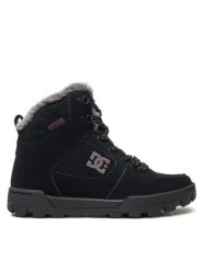 DC Botki Manteca 4 ADJB100012-BK2 Czarny. Czarne botki damskie DC, bez wzorów, ze skóry, bez obcasa, na płaskiej podeszwie, bez zapięcia. Za 399.99 zł.