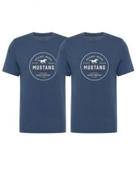 2 - PAK T-Shirt Mustang Style Alex Dark Denim 1017333 5242. Niebieskie t-shirty męskie Mustang, m, bez wzorów, z bawełny, bez kołnierzyka, bez ramiączek. W wyprzedaży za 99.99 zł.