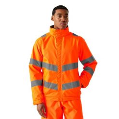 Męska Kurtka Pro Contract Dover HiVis Jacket. Brązowe kurtki męskie Regatta, l, z aplikacjami, z materiału, z kapturem. Za 178.99 zł.