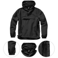 Kurtka męska Brandit Summer Windbreaker Czarna. Czarne kurtki męskie Brandit, na jesień, l, bez wzorów, z materiału, z kapturem. Za 209.60 zł.