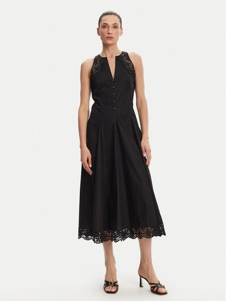 TWINSET Sukienka koktajlowa 251TT2090 Czarny Regular Fit. Czarne sukienki damskie Twinset, bez wzorów, z bawełny, wizytowe, bez kołnierzyka, bez ramiączek. Za 679.99 zł.