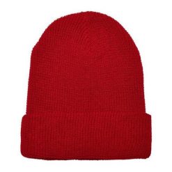 Dzianinowa Czapka Z Recyklingu. Czerwone czapki damskie FLEXFIT, bez wzorów, z dzianiny, sportowe. Za 67.99 zł.