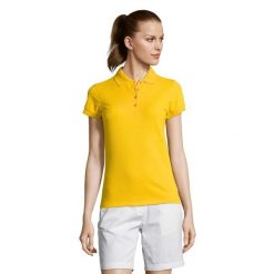 Damska Koszulka Polo Passion. Żółte koszulki sportowe damskie SOL'S, s, bez wzorów, bez ramiączek. Za 57.99 zł.