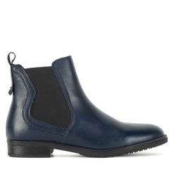 Botki Lasocki. Niebieskie botki damskie Lasocki, bez wzorów, bez obcasa, na płaskiej podeszwie, bez zapięcia. Za 239.99 zł.