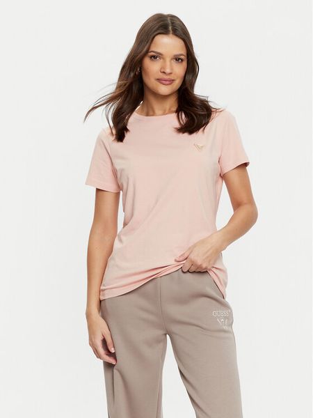 Guess T-Shirt V4YI09 J1314 Różowy Oversize. Czerwone t-shirty damskie Guess, xs, z aplikacjami, z bawełny, bez kołnierzyka, bez ramiączek. Za 79.99 zł.