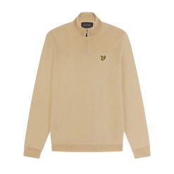 Sweter merino 1/4 zip Lyle & Scott Core. Brązowe swetry męskie LYLE AND SCOTT, s, bez wzorów, z syntetyku, eleganckie, bez kołnierzyka, bez ramiączek. Za 339.50 zł.