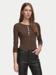 Guess Body W6BP21 K6256 Brązowy Slim Fit. Brązowe body Guess, z aplikacjami, z syntetyku. Za 294.99 zł.