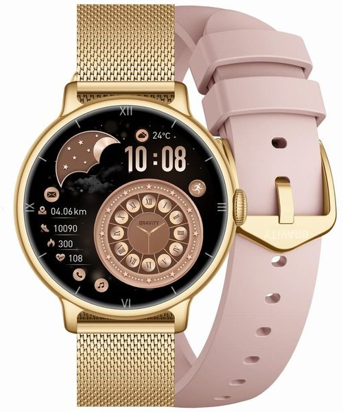 Smartwatch Gravity GT33-1 Złoty. Żółte zegarki smartwatch Gravity, bez wzorów. Za 175.62 zł.