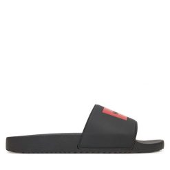 Klapki HUGO. Czarne klapki męskie Hugo, bez wzorów, bez zapięcia. Za 149.99 zł.