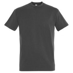 Koszulka Unisex Dla Dorosłych Z Bawełny Imperial Ringspun. Szare bluzki damskie SOL'S, s, bez wzorów, z bawełny, sportowe, bez kołnierzyka, bez ramiączek. Za 42.99 zł.