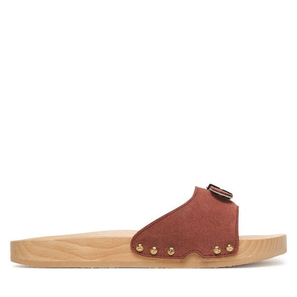 Klapki Scholl. Brązowe klapki damskie Scholl, bez wzorów, bez obcasa, bez zapięcia. Za 396.99 zł.