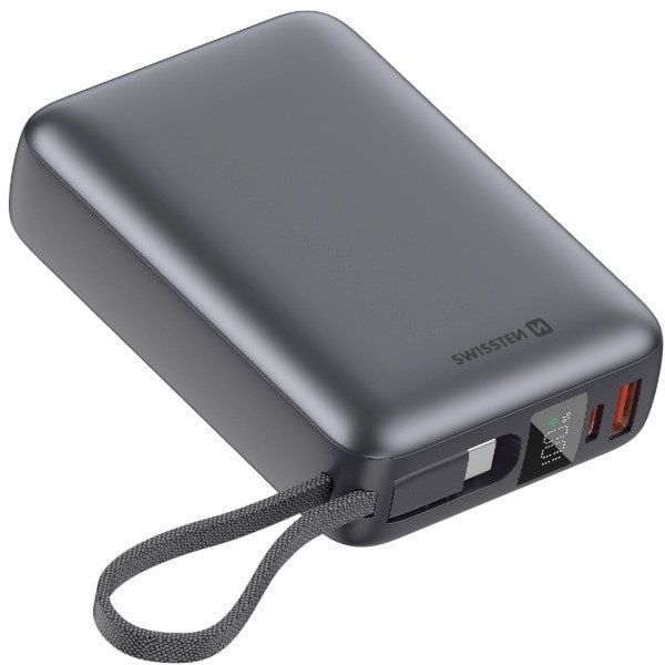 Swissten Power Bank 20000 mAh 45W with Built-In USB-C Cable. Powerbanki SWISSTEN. Za 175.35 zł.