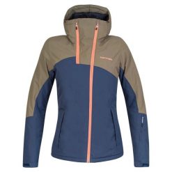 Kurtka damska narciarska Hannah Maky COL olive/mood indigo 10000 mm. Niebieskie kurtki sportowe damskie Hannah, na zimę, bez wzorów, bez ramiączek, bez kaptura, narciarskie. W wyprzedaży za 499.00 zł.