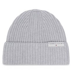 Czapka Tommy Jeans. Szare czapki męskie Tommy Jeans, na zimę, bez wzorów, z jeansu. Za 129.99 zł.