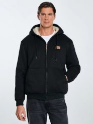 Bluza męska ocieplana barankiem czarna Milar 906. Czarne bluzy męskie BIG STAR, l, z aplikacjami, z dzianiny, bez ramiączek, z kapturem. Za 349.99 zł.