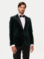 Hugo Marynarka Henry244E1X 50524909 Zielony Slim Fit. Zielone marynarki męskie Hugo, m, bez wzorów, z syntetyku, bez kołnierzyka, bez ramiączek. Za 1,679.00 zł.
