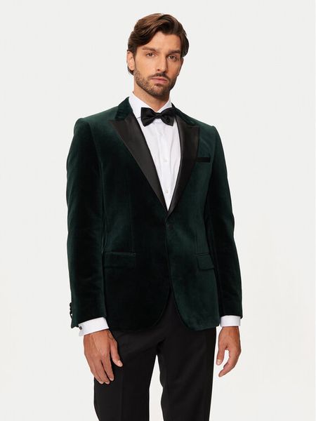 Hugo Marynarka Henry244E1X 50524909 Zielony Slim Fit. Zielone garnitury męskie Hugo, m, bez wzorów, z syntetyku. Za 1,509.00 zł.