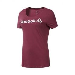 Koszulka sportowa damska Reebok Linear Read Scoop. Czerwone koszulki sportowe damskie Reebok, bez wzorów, bez ramiączek. Za 111.00 zł.