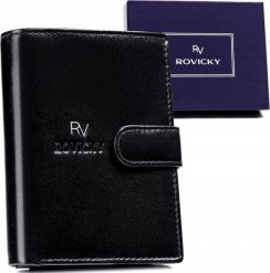Rovicky Stylowy, skórzany portfel męski na zatrzask - Rovicky NoSize. Portfele męskie ROVICKY, bez wzorów. Za 129.01 zł.