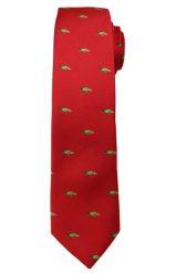 Czerwony Modny Krawat -Angelo di Monti- 6 cm, Męski, w Zielone Papugi, Motyw Zwierzęcy. Czerwone krawaty i muchy Angelo di Monti, bez wzorów, eleganckie. Za 45.00 zł.