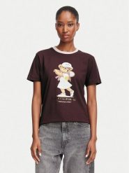 Guess T-Shirt V6BI14 K6742 Bordowy Regular Fit. Czerwone t-shirty damskie Guess, xl, z aplikacjami, z bawełny, bez kołnierzyka, bez ramiączek. Za 174.99 zł.