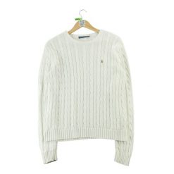 Second life - Polo Ralph Lauren sweter damski warkocz - Stan bardzo dobry. Brązowe swetry nierozpinane damskie Ralph Lauren, l, bez wzorów, z dzianiny, klasyczne, bez kołnierzyka, bez ramiączek. Za 255.56 zł.