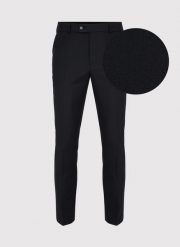 PAKO LORENTE – Czarne spodnie garniturowe. Czarne eleganckie spodnie męskie Pako Lorente, m, bez wzorów, z elastanu, eleganckie. Za 599.99 zł.