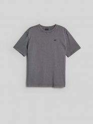 4F T-shirt loose z nadrukiem damski - szary L. Szare t-shirty damskie 4F, l, bez wzorów, z bawełny, klasyczne, bez kołnierzyka, bez ramiączek. Za 79.99 zł.