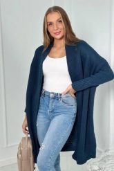 Sweter z rękawami typu nietoperz jeansowy. Swetry nierozpinane damskie KESI, l, bez wzorów, z jeansu, bez kołnierzyka, plus size, bez ramiączek. Za 178.78 zł.