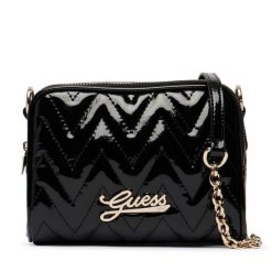 Torebka Guess. Czarne listonoszki damskie Guess, z aplikacjami, bez dodatków. Za 234.99 zł.